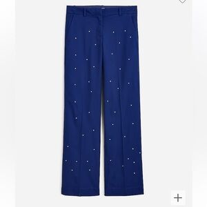 J crew Full-length Sydney wide-leg chino pant with rhinestones